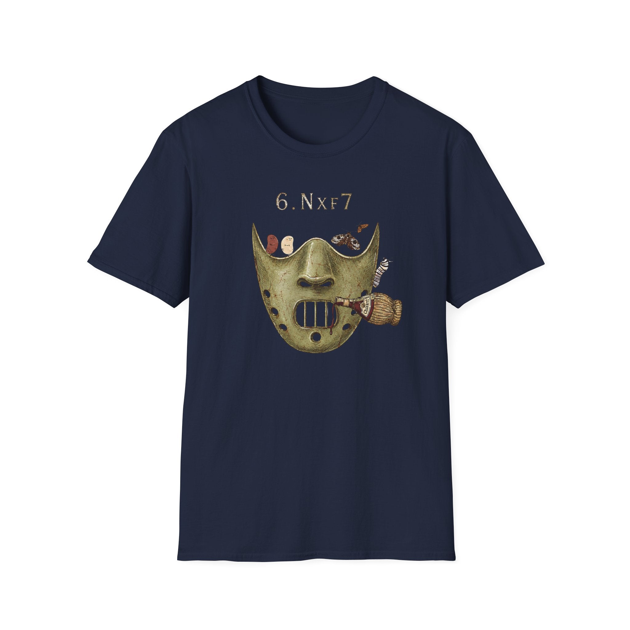6.Nxf7 Chess Mask T‑Shirt — Novelty Chess Puzzle Tee