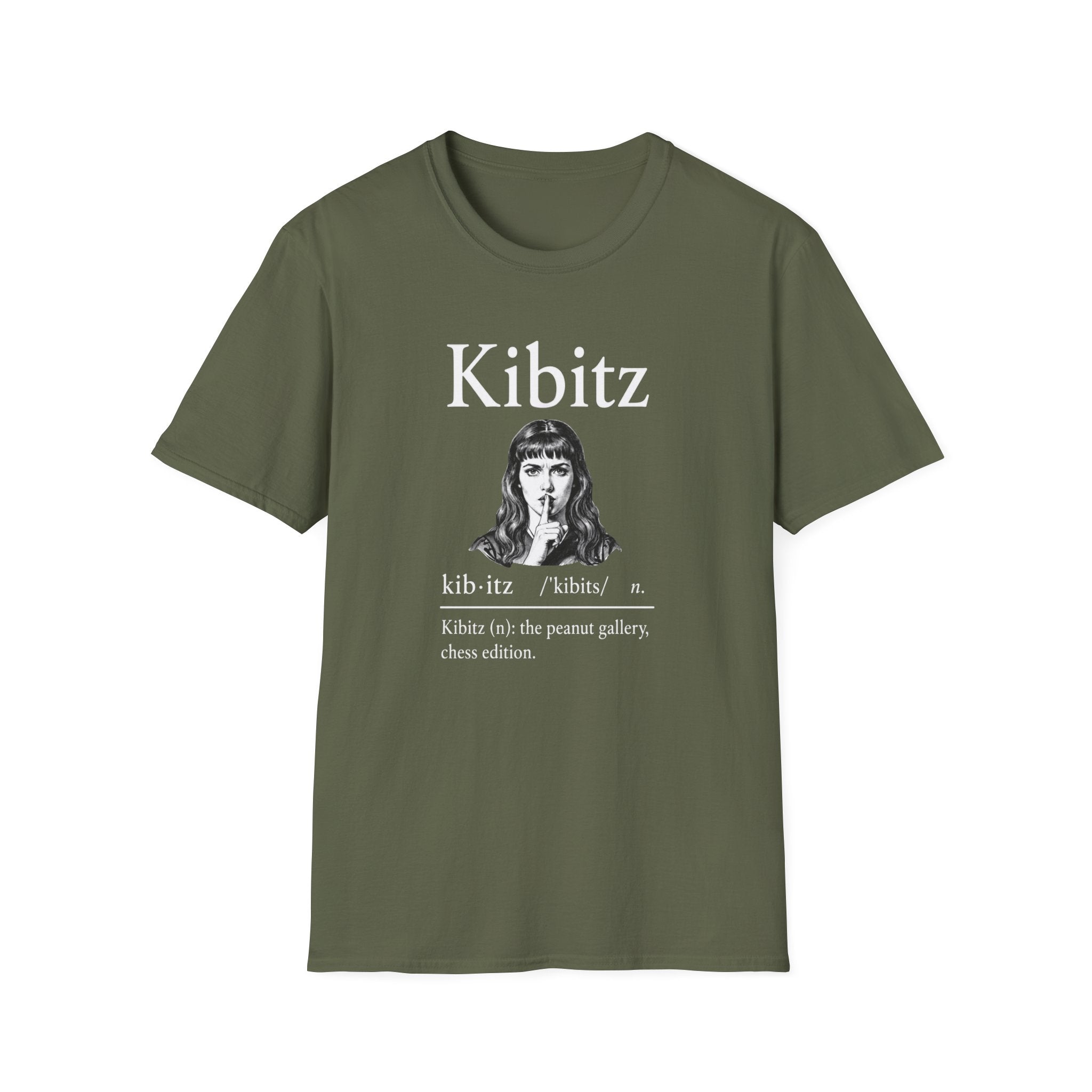 Kibitz Vintage Graphic T-Shirt — Funny Shh Finger Design