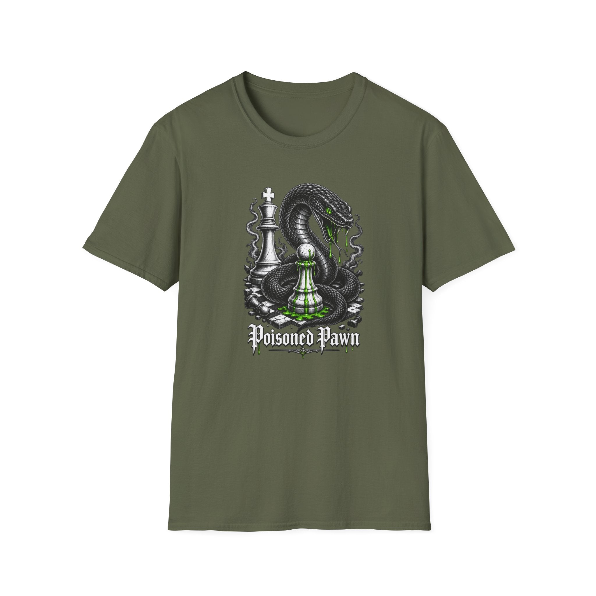 Snake Chess T-Shirt — Green Venom Chess Piece Graphic Tee
