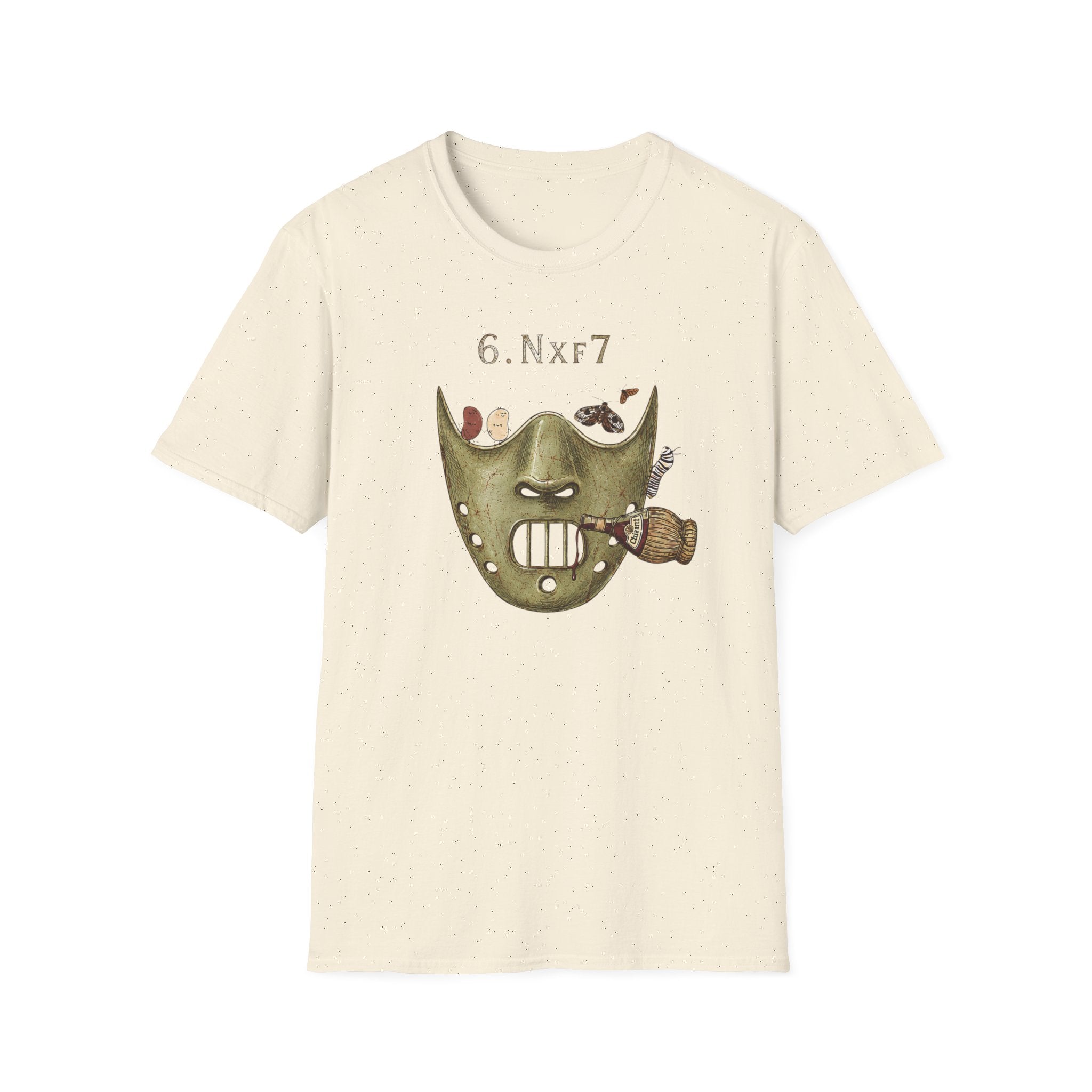 6.Nxf7 Chess Mask T‑Shirt — Novelty Chess Puzzle Tee