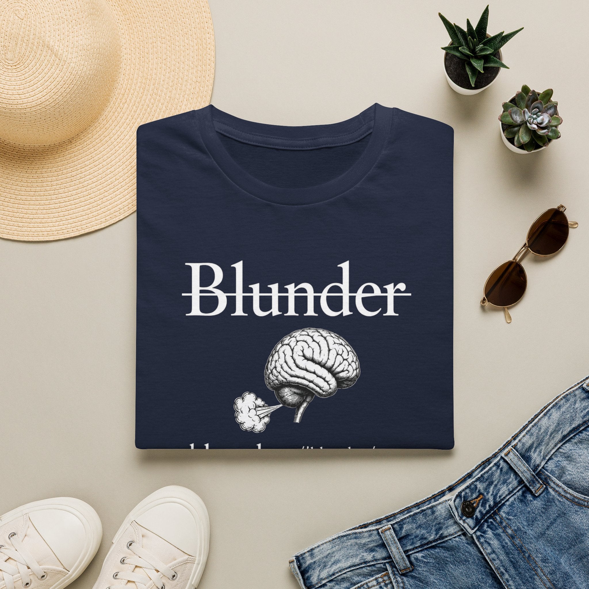 Blunder Definition T-Shirt — Brain Illustration Funny Dictionary Tee